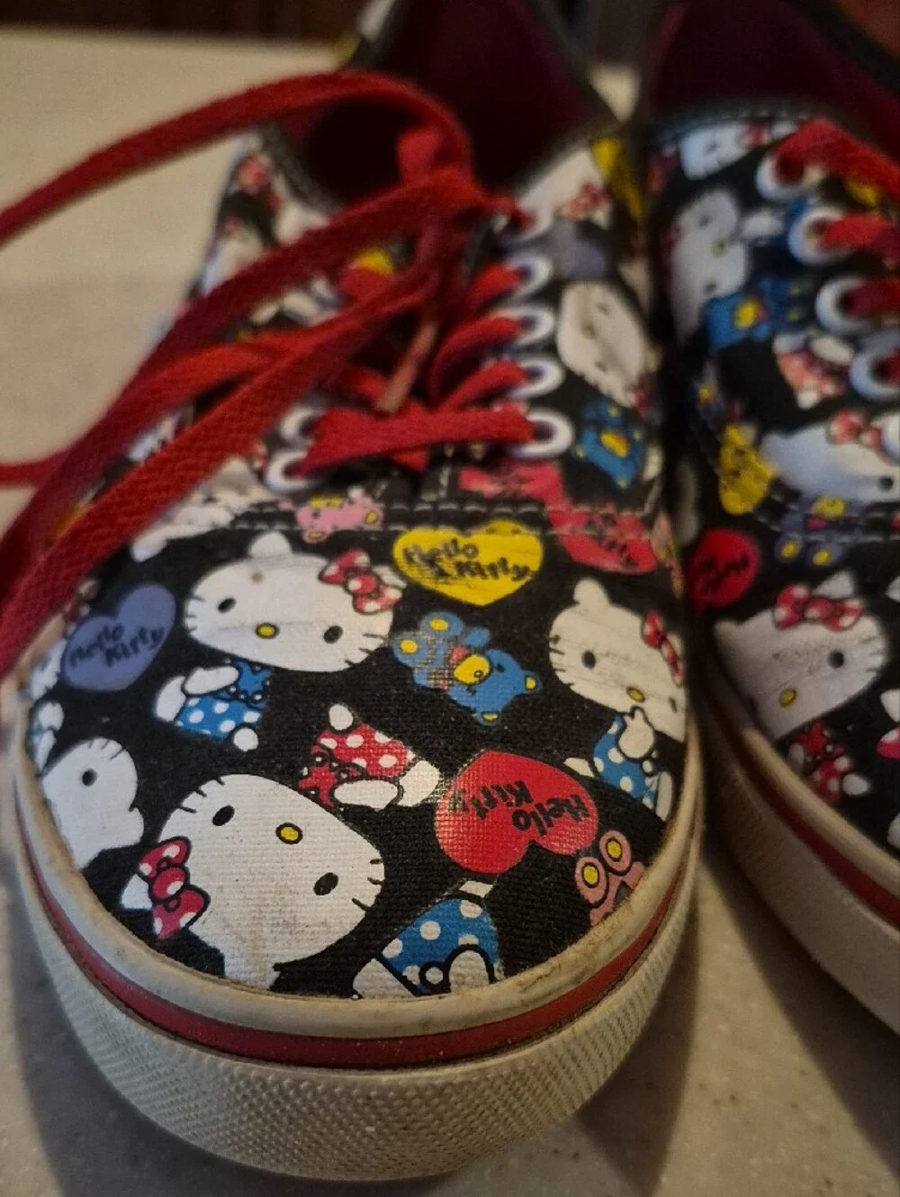 Vans Black & Red Hello Kitty Print Low Top Sneakers - Picture 8 of 8